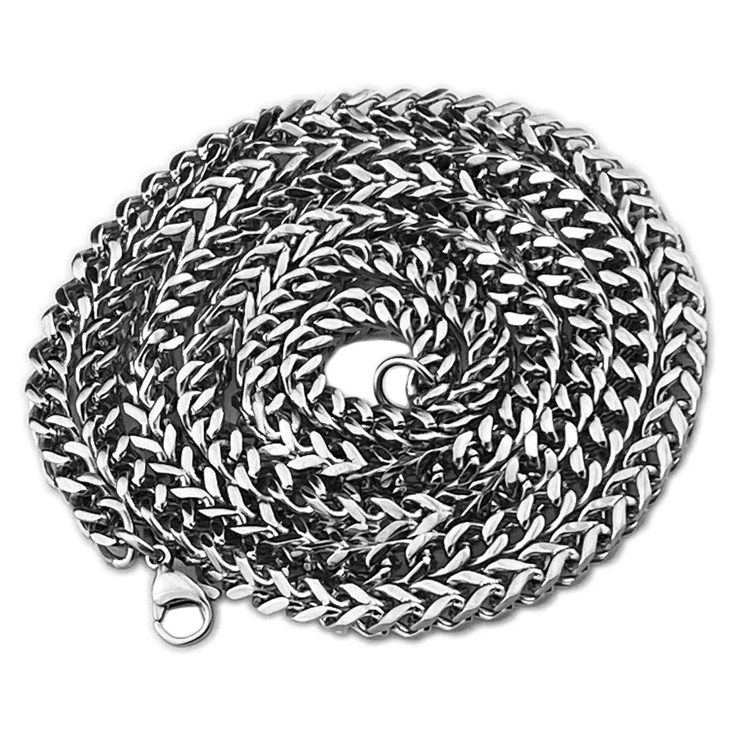 Men'S Solid Stainless Steel Franco Hip Hop Chain Heavy 36" Inch X 5MM Thick Necklace